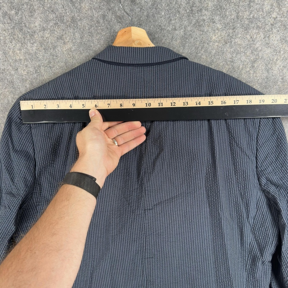 Bonobos Seersucker Blazer Mens 44R Gray Striped Cotton Two Button Sport Coat - Picture 12 of 16